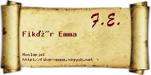 Fikár Emma névjegykártya